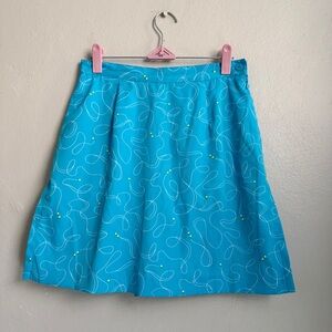 Vibrant Blue A-Line Skort with Abstract Pattern